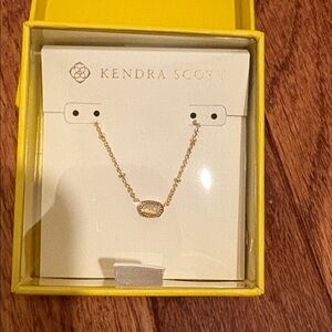 Kendra Scott Gold Necklace with Iridescent Stone
